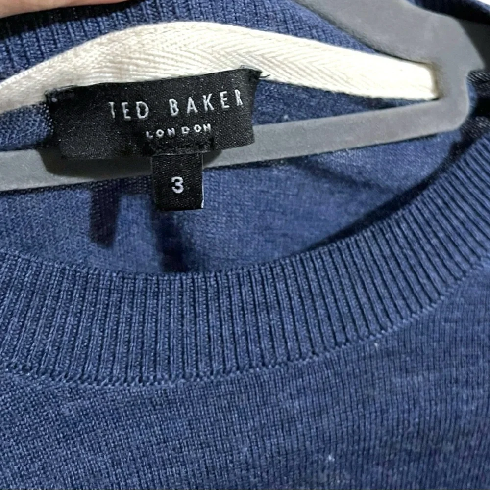 Ted Baker Mens Cardiff 100% Wool Crew Neck Sweater Navy Blue